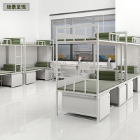 汇云星营具上下铺双层床内务柜班用宿舍床学习桌椅钢制加厚双人床 营具双层床 加厚款