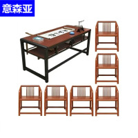 意森亚书法桌一桌六椅定制尺寸/套