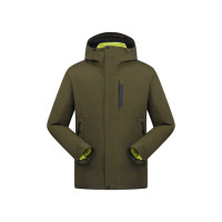 浪潮(inspur)男款冲锋衣三合一鹅绒内胆 TAWWB91017 绿色+猫人羽绒男款马夹黑色