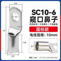 龙云天盾 铜鼻子接线端子接线铜鼻子冷压接线端子镀锡铜线耳 SC10-6(100个装)