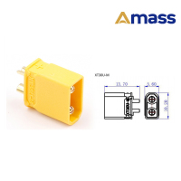 Amass 连接器插头 XT30U-M公头 插头锂电池 航模电机连接器储能 5个装
