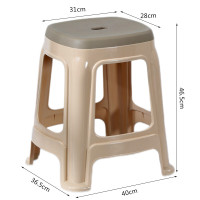 鼎南凳子 家用塑料凳加厚耐磨高凳板凳圆凳换鞋凳子咖色四把装YK015