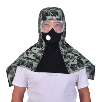 龙云天盾 防尘帽升级大护目镜 披肩防尘帽防雾头套男女防晒劳保透气面罩 加长口罩