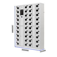 鼎南40门系统手机柜班排柜智能双重认证时间管理充电柜人脸识别+指纹