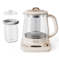 小熊(Bear)养生壶 烧水壶恒温水壶煮茶器煮茶壶 降噪涂层 带玻璃炖盅1.5升 米白色 YSH-E15L7