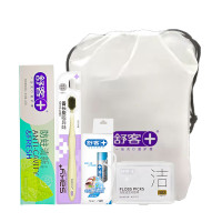 舒客逍遥套装防蛀清新牙膏145g*1牙刷*1专效口清新18ml*1牙线棒*1拎包