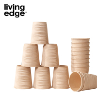 栎捷时(LIVING EDGE)竹纤维 挺厚纸杯(瓦楞防烫)280mL*24只(计量单位:袋)