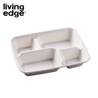 栎捷时(LIVING EDGE)一次性环保打包盒四格带盖 300套/箱(计价单位:箱))