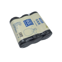 30只/卷 3卷/包 平口垃圾袋,黑色