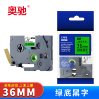 奥驰 标签色带 绿底黑字36mm 个