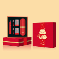 HYUNDAI 吉祥鸿运声波电动牙刷套装X10 中国红配洗漱杯