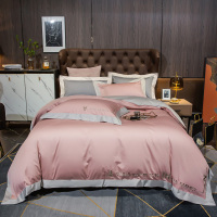 雅鹿 典雅风140支全棉轻奢刺绣套件 粉豆沙 YL1125