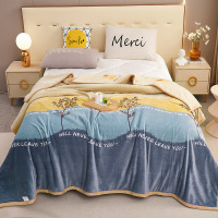 雅鹿云貂绒毛毯 加厚保暖双人盖毯 相思树 YL5309