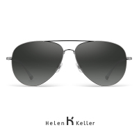 海伦凯勒太阳镜男款偏光墨镜 渐变色防晒护目眼镜H1284P01
