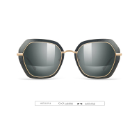 海伦凯勒墨镜炫彩太阳镜女 出行搭配墨镜 H8718P14 光金框+深灰渐近镜片