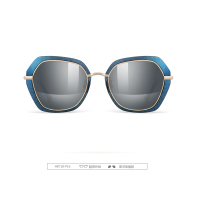 海伦凯勒墨镜炫彩太阳镜女 出行搭配墨镜 女士眼镜H8718P16 青框+银镀膜