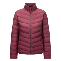 波司登(BOSIDENG)25年新款短款轻薄羽绒服(女款)90绒户外野营登山旅游外套 深酒红1242