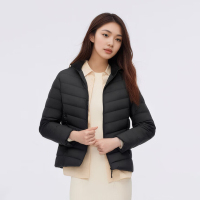 波司登(BOSIDENG)25年新款短款轻薄羽绒服(女款)90绒户外野营登山旅游外套 黑色8056