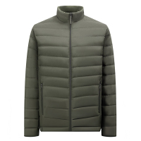 波司登(BOSIDENG)25年短款基础轻薄羽绒服 男款 90绒立领便携保暖居家 苔原绿4846