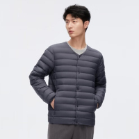 波司登(BOSIDENG)25年秋90绒轻薄羽绒服 男款 圆领变V领保暖内搭短外套 幻影灰8243