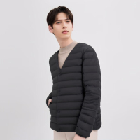 波司登(BOSIDENG)25年秋90绒轻薄羽绒服 男款 圆领变V领保暖内搭短外套 黑色8056