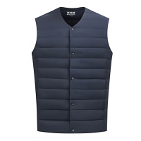 波司登(BOSIDENG)新款25年叠穿羽绒服男90绒V领防风保暖内搭马甲背心 中山青5870