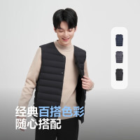 波司登(BOSIDENG)新款25年叠穿羽绒服男90绒V领防风保暖内搭马甲背心 黑色8056