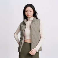 波司登(BOSIDENG)新款25年轻薄羽绒服女款短款90绒立领保暖内搭葫芦纹马甲 云杉绿