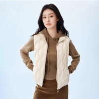 波司登(BOSIDENG)新款25年轻薄羽绒服女款短款90绒立领保暖内搭葫芦纹马甲 秘釉色