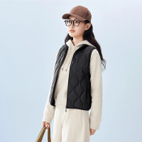 波司登(BOSIDENG)新款25年轻薄羽绒服女款短款90绒立领保暖内搭葫芦纹马甲 黑色