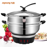 九阳R32-GR1电热锅多功能电蒸锅家用电炒锅304不锈钢多档火力可调不沾锅 R32-GR1 台