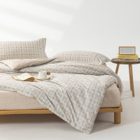 無印良品 60支新疆长绒棉四件套-经典格 200*230