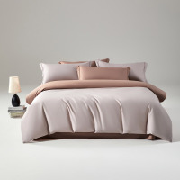 無印良品 A类60支纯棉床上四件套-紫糖灰 200*230