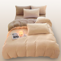 無印良品 加厚牛奶法兰绒四件套-浅卡其色 200*230
