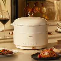 优益 电炒锅 炒菜火锅多功能家用电锅一体式插电电热锅 电蒸锅 带蒸笼 Y-DHG012