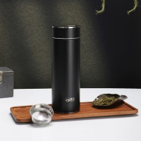 匡迪 304保温杯男女时尚商务高档泡茶杯 5261曜石黑 车载便携办公个人水杯定制 5261曜石黑-420ml