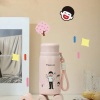 匡迪 5273保温杯316L不锈钢女士学生时尚小巧水杯 户外便携口袋杯 匡迪5273-星耀粉320ml