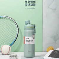 匡迪 304保温杯 7106竹青色 带滤网男女大容量高颜值便携水杯学生户外运动水壶 7106竹青色 680ml