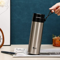 匡迪 7111保温杯316L不锈钢大容量男女商务泡茶杯便携车载水杯 匡迪7111-钢本色500ml