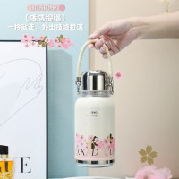 匡迪 7116新款316L保温杯女高颜值户外大容量便携休闲杯学生小清新水杯 匡迪7116星耀粉-980ml