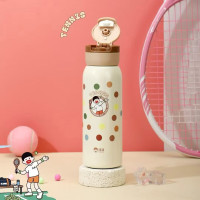 匡迪 7133双饮保温杯女2025新款高颜值水杯316L儿童学生上学专用吸管杯定制 匡迪7133咖啡色-650ml