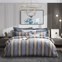 富安娜 纯棉印花中性风四件套 莫格利203*229cm蓝