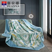 富安娜 双人多功能舒睡毯 单层舒柔毯 迪亚斯 180*200cm蓝