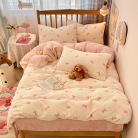 雅鹿 牛奶绒四件套 桃漾绮梦YL5119