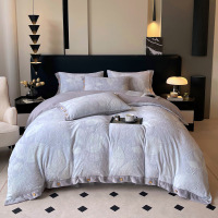 雅鹿立体雕花牛奶绒纽扣款四件套 叶络YL5124