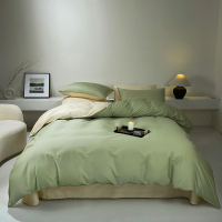 雅鹿60S长绒棉贡缎四件套 清逸-蔬麦绿YL5110