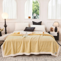 雅鹿提花舒棉绒双层毛毯 雅黄YL5316