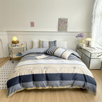 约克罗兰地中海全棉四件套 格纹艺舍YTJ4114