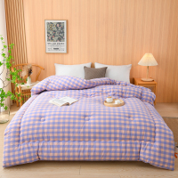 缦雅居无印水洗棉大豆纤维被200*230cm+3000g 格粉蓝LSW250233