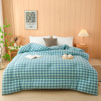 缦雅居无印水洗棉大豆纤维被200*230cm+3000g 格浅绿LSW250233